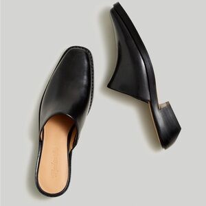 Madewell Black Leather Mules